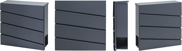 Wandbriefkasten Anthrazit RAL 7016 inkl. Zeitungsfach